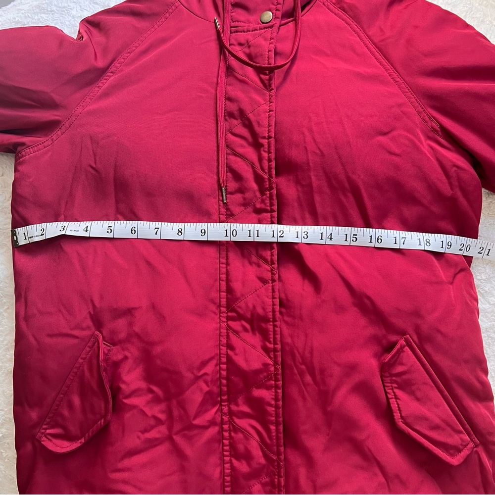 Old Navy Women's Red Fur-Trimmed Parka Size XS - Picture 7 of 8